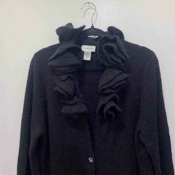 COPY - Soft Surroundings Rosette Collar Sweater Wool/Alpaca Blend Sz 1X - Picture 5 of 6
